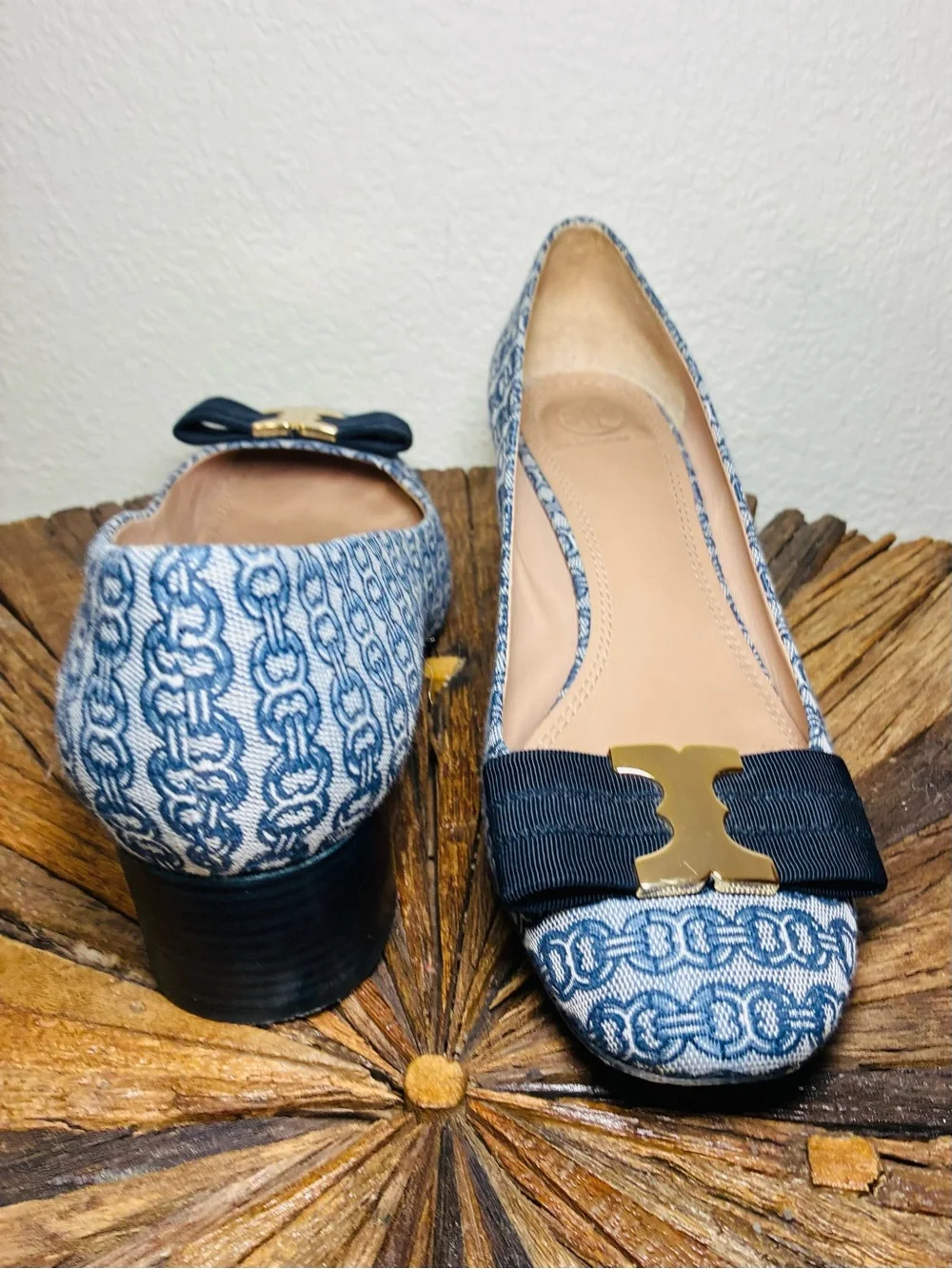 Tory Burch GEMINI LINK BOW 45MM Block Pump Heel size 9